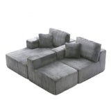 HYJT-H&K Modular Sectional Sofa Cloud Sectional Couch, 107" Comfy Fluffy L Shaped Dark Grey Couches for Living Room, Deep Seat Memory Foam Plush Corduroy Boneless Couch Sectionals Left Facing Chaise HYJT-H&K
