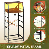 WLIVE 4 Drawer Dresser for Bedroom, Nightstand with Charging Station and Led Light, Tall Night Stand Bed Side Table, End Table with USB Ports and Outlets, Fabric Bins, Wood Shelf, Rustic Brown WLIVE