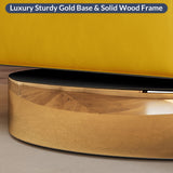 BELLEZE Swivel Barrel Accent Chair Set of 2, Modern Upholstered Arm Comfy Velvet Curved Back Round Chair with Gold Base Wood Frame, 360 Degree for Living Room Bedroom Office,Yellow BELLEZE