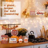 Amyhill 13 Pcs Fall Thanksgiving Tiered Tray Decor Set Pumpkin Maple Gnome Wooden Signs Hello Fall Table Centerpieces Farmhouse Tabletop Decorations for Home Autumn Harvest Shelf Table Amyhill