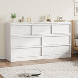 GarveeHome 7 Drawer Dresser for Bedroom, Antique White 7 Chest of Drawers with Large Storage Space, Wooden Dresser Organizer for Living Room, Nursery, Entryway GarveeHome