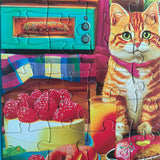 300 Pieces Jigsaw Puzzles for Adults - Puzzles for Kids Ages 6-8 8-10 10-12 - Large Piece Puzzles for Seniors - Kitchen Kittens and Donuts Mulic