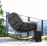 Grand patio Outdoor Rocking Chair, E-Coated Modern Cozy Lounge Rocker Chair with Cushion for Balcony Porch Patio, Gray Grand patio