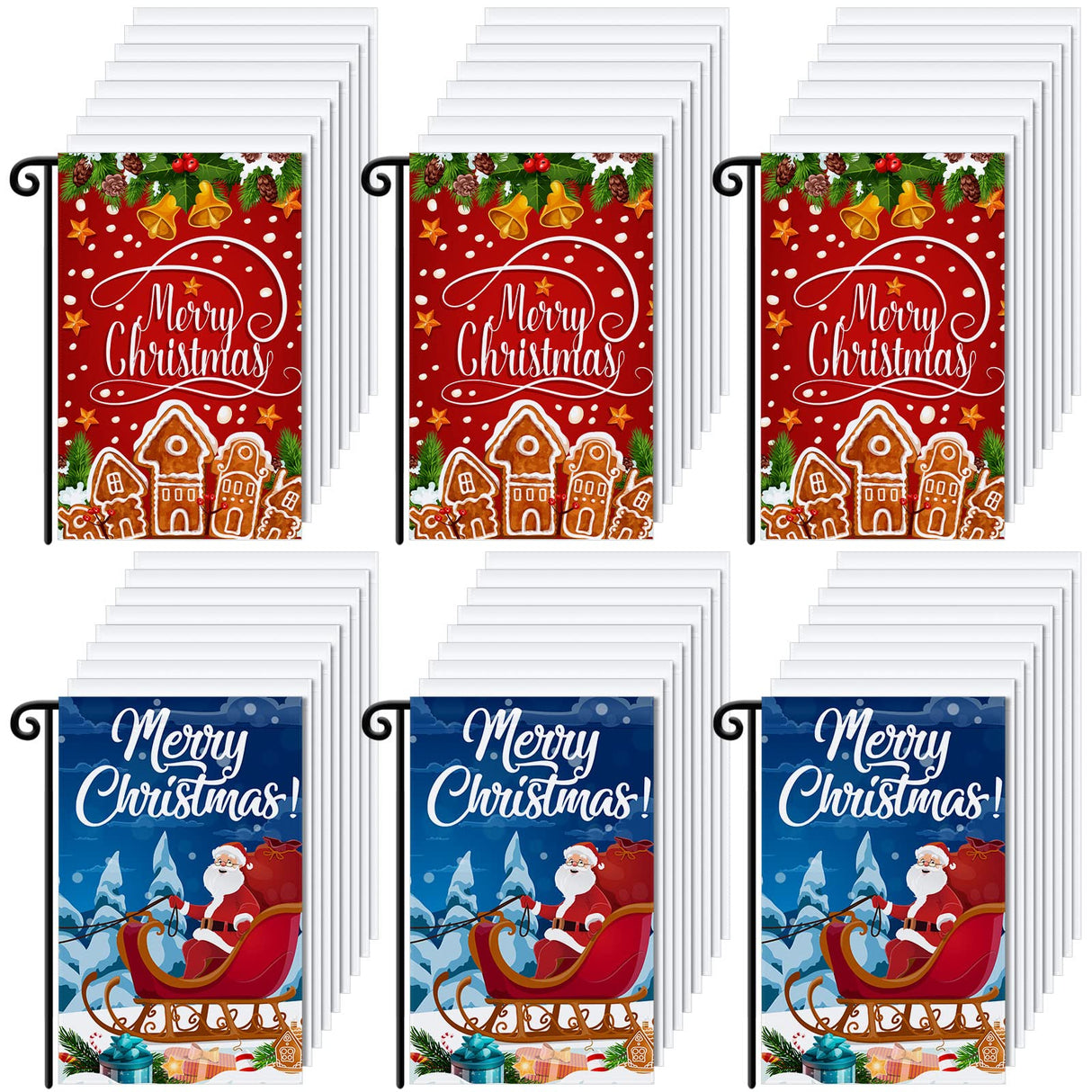 Shimeyao 54 pcs Blank Sublimation Flags DIY Lawn Garden Flags Blank Heat Transfer Banner 11.8 x 17.7 Inches Sublimation Polyester Lawn Flag for Christmas Halloween Thanksgiving Festival Indoor Outdoor Shimeyao