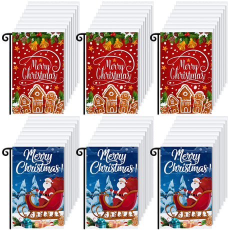 Shimeyao 54 pcs Blank Sublimation Flags DIY Lawn Garden Flags Blank Heat Transfer Banner 11.8 x 17.7 Inches Sublimation Polyester Lawn Flag for Christmas Halloween Thanksgiving Festival Indoor Outdoor Shimeyao