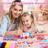 Sunrad 1500+ PCS Fashion Designer Kits for Girls with 6 Mannequins, DIY Arts & Crafts Sewing Kit for Kids Doll Clothes Making Toys, Birthday Gifts for Girls Age 6 7 8 9 10 11 12+ Sunrad