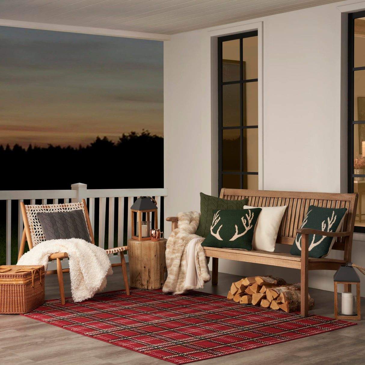 Nourison Home Grafix Red 7'10'' x 9'10'' Area-Rug, Modern, Plaid, Bed Room, Living Room, Dining Room, Kitchen, Easy-Cleaning, Non Shedding, (8' x 10') Nourison