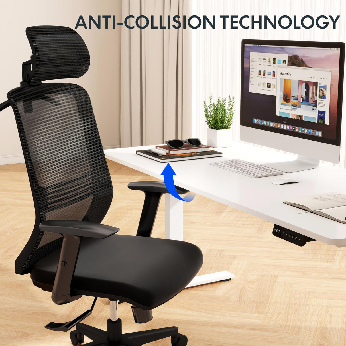 FLEXISPOT 71 x 32 Inch Dual Motor Standing Desk, Computer Desk with Memory Controller, Home Office Desk with Splice Board (White Frame + 71" White Desktop, 2 Packages) FLEXISPOT