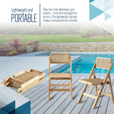 ISL Furnishings Ibiza Rattan Chair, Natural, Set of 2 – Modern Folding Rattan Chairs for Outdoor Dining, Patio, Accent Chair for Living Room and Office, Foldable Space-Saver Design ISL Furnishings