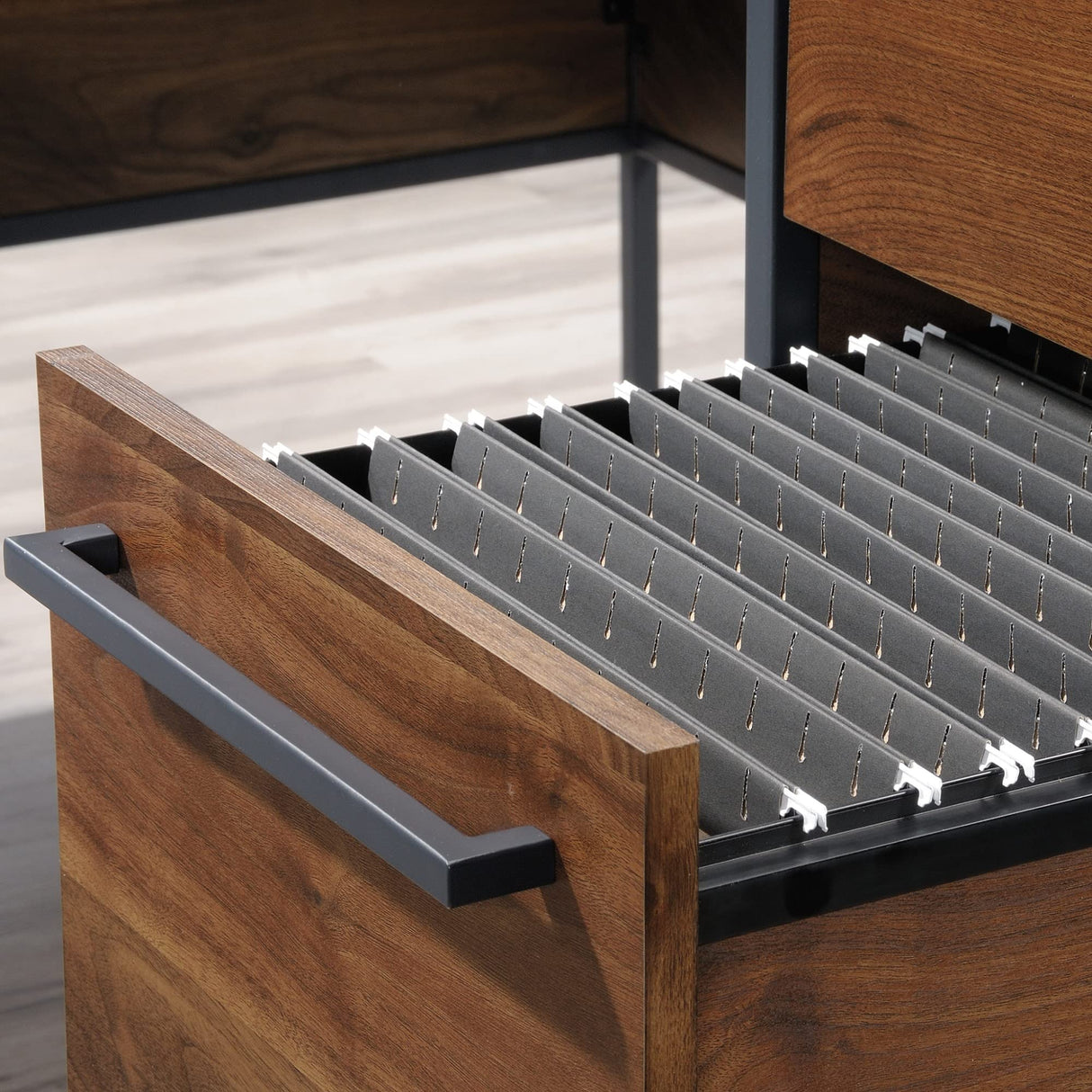 Sauder® Nova Loft 59" W L-Shape Corner Desk, Grand Walnut Sauder