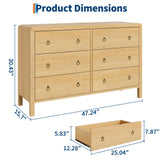 IDEALHOUSE 6 Drawer Dresser, Storage Organizer with Sturdy Metal Handle, TV Stand for 55 inch TV, Chest of Drawers for Living Room, Hallway, Closet IDEALHOUSE