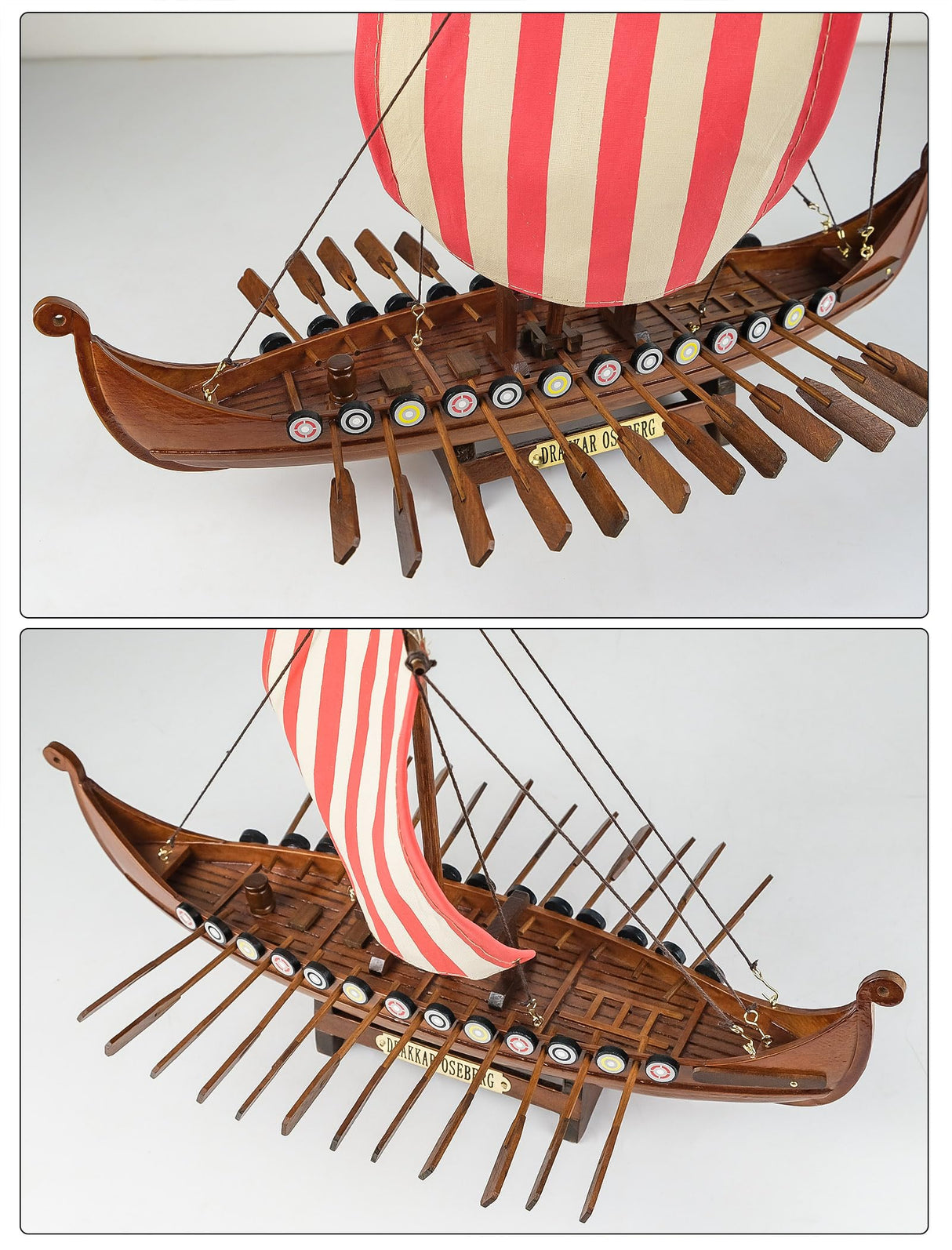 SAILINGSTORY Wooden Viking Ship Model Drakkar Oseberg 1/60 Scale Replica Scandinavian Dragon Longship Model HOME DECOR SAILINGSTORY