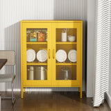 YAUWOH Metal Garage Storage Cabine with 2 Doors and 4 Adjustable Shelves - 73" Metal Display Cabinet,Metal Mesh Cabinet for Office,Home,Garage,Gym,School YAUWOH