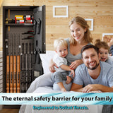 KAER 13-15 Biometric Gun Safe, Long Gun Safe for Home Rifle and Pistols with Fingerprint Lock, Ideal for AR15, Shotguns & Ammunition Storage | Unassembled Gun Cabinet for Home & Hunting Use KAER