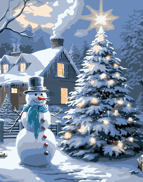 Eiazuiks Christmas Paint by Number for Adults. Snowman and Christmas Tree Paint by Numbers for Adults Beginner Drawing Paintwork with 3 Paintbrushes Paint Canvas Oil Painting 16” x 20” Eiazuiks