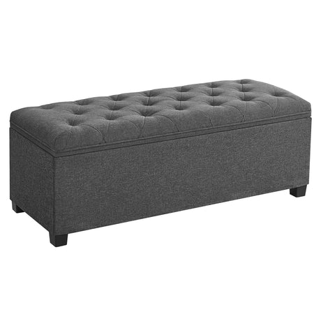 SONGMICS Storage Ottoman Bench, Foot Rest with Legs, 15.7 x 43.3 x 15.7 Inches, End of Bed Bench, Storage Chest, Load up to 660 lb, for Living Room, Bedroom, Entryway, Dark Gray ULSF088G01 SONGMICS