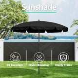 TAVATA 6 Piece Patio Dining Set with Umbrella, Outdoor Furniture Set with 4 Folding Chairs & Portable Metal Garden Table for Lawn, Backyard, Deck, Camping（Black） TAVATA