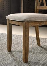 JURMALYN 48" Round Dining Table Set for 4, 5-Piece Wooden Kitchen Table Farmhouse Rustic Circle Dining Table Set of 5 with Upholstered Dining Chairs for Living Room Furniture (Natural, 31.5" H) JURMALYN