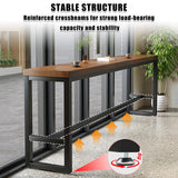 OOIKVCC Bar Table,Farmhouse Pub Table,Industrial Bar Height Dining Table,2-in Thickness Solid Wood Top for Kitchen, Coffee Shop, Pub, Breakroom(Stool not Included) OOIKVCC