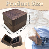 WisePoint Personalized Wooden Ring Box, Mini Engagement Ring Holder Box with Double Slot, Square Wedding Ring Box for Ring, Elegant and Retro Ring Holder Box for Wedding, Ceremony (black) WisePoint