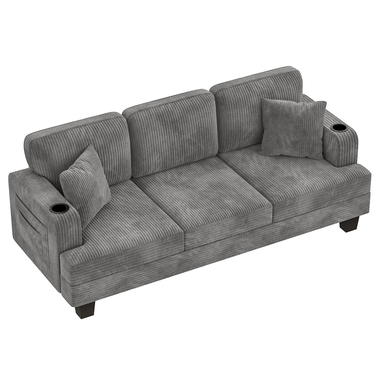 Homall Couch for Living Room, 83" Couches with Soft Deep Seats, Modern Sofa 3 Seater in Corduroy for Apartment, Bedroom (Gray) Homall