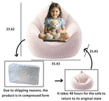 ENBAOHUI 3Ft Bean Bag Chairs with Memory Foam Chairs for Kids Teens Toddler Faux Fur Sofa Chair with Handle Grey ENBAOHUI