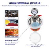 BACOENG 2 Quart Stainless Steel Vacuum Chamber Kit for Degassing Resin, Silicone and Epoxies BACOENG