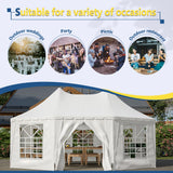 LZBEITEM Party Tent, 15x20FT Outdoor Canopy Tent with Sidewalls, Event Tent Heavy Duty, Wedding Gazebo Shelter, Large Tent with 8 Removable Sidewalls, Outdoor Tent for Backyard Party, Event, Wedding LZBEITEM