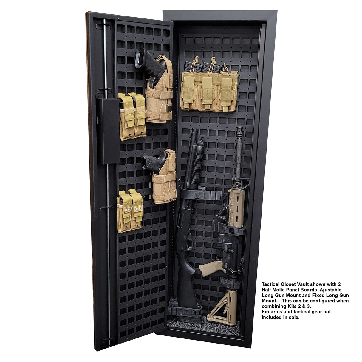 Tactical Closet Vault Flat Black in Wall Gun Safe and Tactical Gear Safe – This Safe Provides Security for Firearms, Simplex Lock – Fits Between Wall Studs– Ideal for Home or Office V-Line