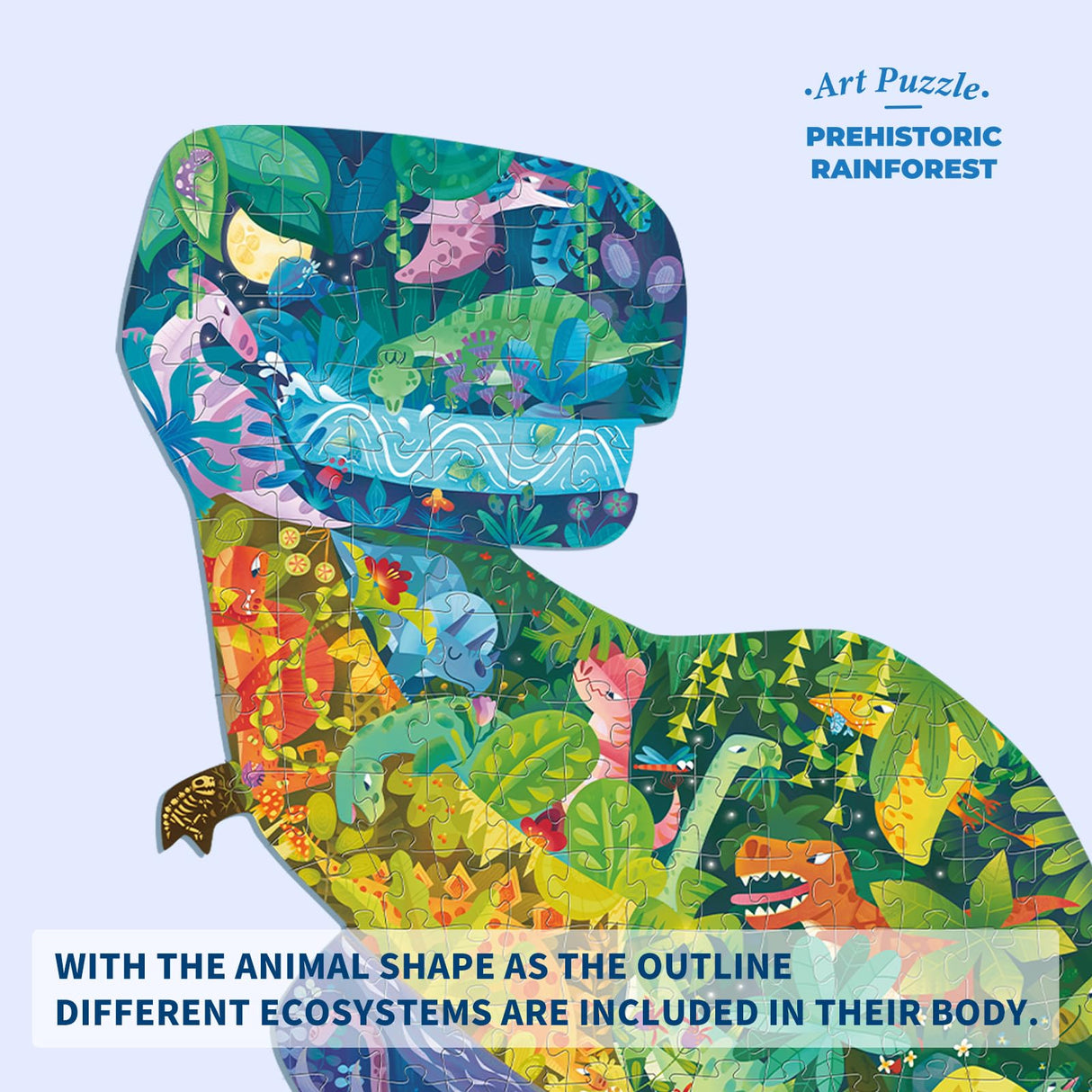 TOI Dinosaur Floor Puzzles for Kids Aged 6-8, 158 Pieces Animal Shaped Jigsaw Puzzles, Preschool Dinosaur Puzzle for Boys and Girls Educational Toy Toi