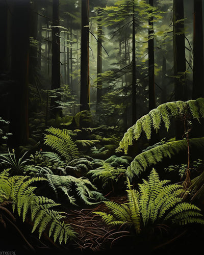 XTXGERL Paint by Number, Redwood Forest Ferns, Adult Crafts Adults Paint by Number Kits, Room Decor Gift for Birthday Festival (16x20 inch, No Frame)