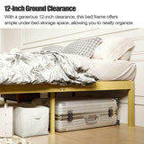 BOSRII Serenity Series Pine-Like Twin Size Metal Bed Frame, Thickened and Reinforced Heavy Duty Steel Structure with 3000 LBS Support,14 Inches High No Box Spring Needed, Easy Assembly BOSRII