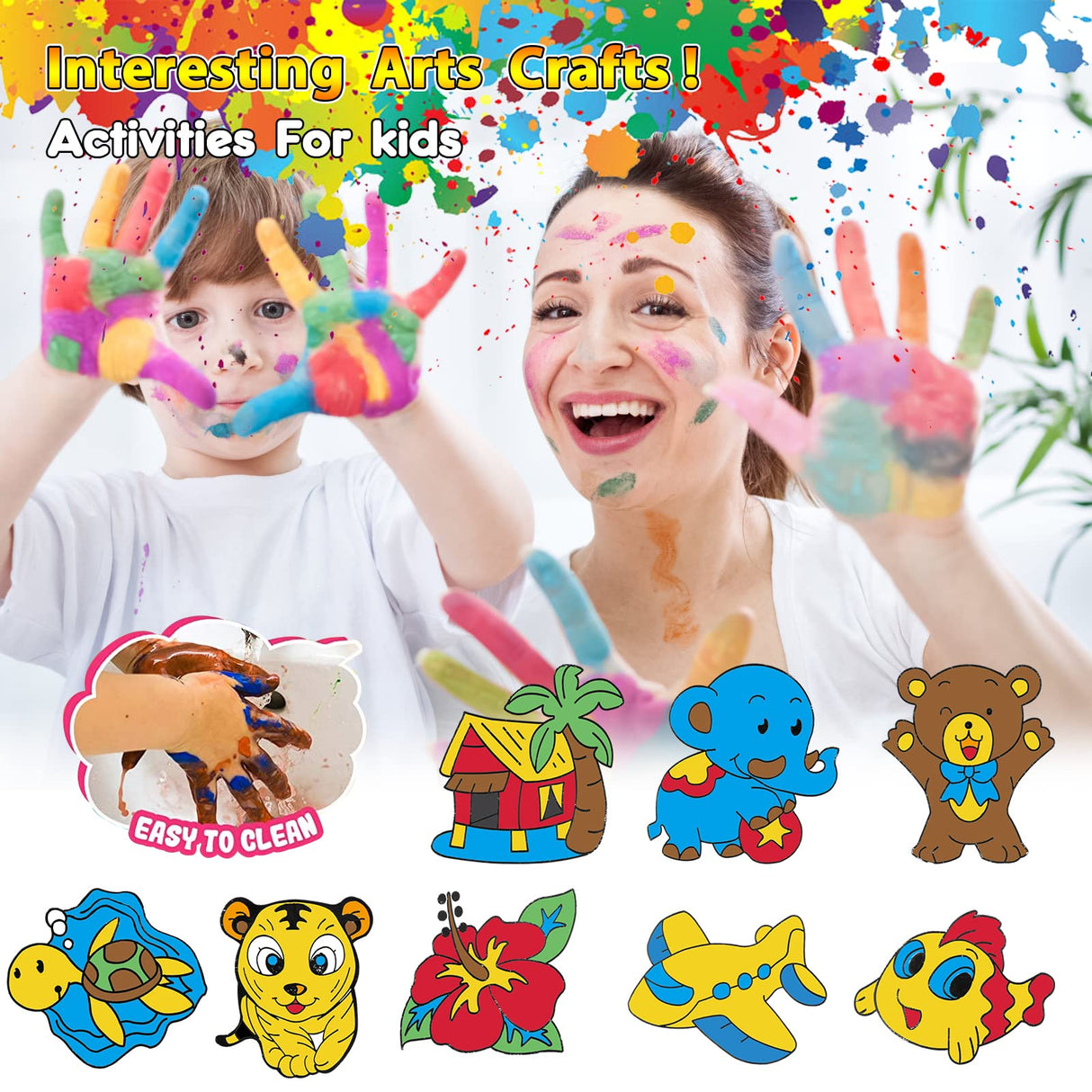 Window Paint Art, 36 Suncatchers Double Craft Kit for Kids – Children’s Make Your Own Fun Suncatcher Set Suction Cups DIY Car & Mirror Arts Crafts Children CAPKIT