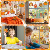 Beeveer 30 Sets Fall Animals Suncatchers Art Kits DIY Thanksgiving Squirrels Owl Suncatcher Crafts Paint Your Own Window Ornaments for Boys Girls Autumn Classroom School Activity Party Favor Beeveer