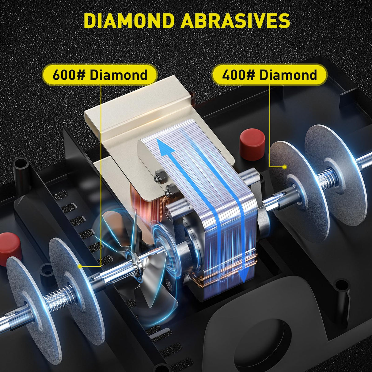 Secura 2-Stage Electric Knife Sharpener with Diamond Abrasives and Precision Angle Guides, Professional Sharpening Tool for Kitchen Straight Edge and Ceramic Knife, Black Secura