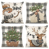 ONFAON Christmas Decorations - Christmas Pillow Covers 18x18 Set of 4, Holiday Christmas Decor Home Sofa Couch Cushion Indoor Decorations ONFAON