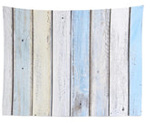 Loccor 5x4ft Blue Yellow Shiplap Wood Tapestry Wall Hanging Soft Fabric Backdrop Farmhouse Abstract Large Wall Art for Bedroom Living Room College Dorm Photography Photo Booth Home Decoration Loccor