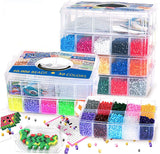 30,000 pcs Fuse Beads Kit 30 Colors 5MM for Kids, Including 10 Ironing Papers,48 Patterns, 7 Clear Pegboards, Tweezers, Perler Beads Compatible Kit HBlife