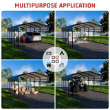 NUGRIART Metal Carport 10 x 15 FT with Heavy Duty Metal Frame & Galvanized Steel Roof, Metal Car Garage, Sturdy Canopy Shelter for Car, Truck, Pickup, SUV, Tractor, and Boat NUGRIART