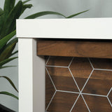 Sauder Harvey Park Dresser, L: 60.71" x W: 17.48" x H: 31.06", Soft White finish Sauder