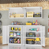 INTERGREAT Metal Storage Cabinet with Doors and Shelves,Lockable Storage Cabinet for Office,36”White Metal Utility Cabinets Garage Cabinets for Home Office, Garage, Kitchen, Shop INTERGREAT