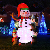 VIVOHOME 6FT Christmas Inflatable Outdoor Decoration, Snowman with Penguin, Navidad Blow Up Yard Decor with Built-in LED Light for Lawn, Garden, Party VIVOHOME