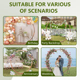 Moccha Wedding Arch, 7.4 FT Wooden Arch Backdrop Stand, Outdoor Archway Pergola, Garden Arbor Trellis for Climbing Plants Flower Balloon, Rustic Wedding Decorations for Home Party Ceremony, Round LDAILY