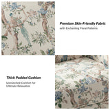 HULALA HOME Printed Fabric Manual Swivel Glider Recliner, Wingback Rocker, Push Back Recliner Chair with Adjustable Backrest & Footrest, Armchair Sofa 360 Degree Swivel for Living Room, Floral HULALA HOME