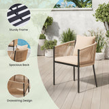 Soohow Outdoor Furniture Set for 2, Outdoor Dining Set Patio Chairs 2 Piece, Rattan Wicker Patio Furniture Chairs with Cushions for Garden, Deck, Backyard, Poolside Soohow