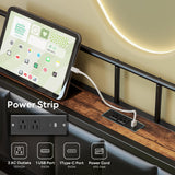 LIKIMIO Daybed with Trundle, Twin Corner Bed Fram with Bedside Storage,Sofa Day Bed for Living Room, Bedroom and Guest Room,Black LIKIMIO