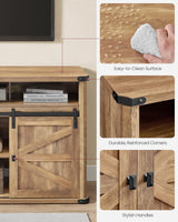 VASAGLE TV Stand for TVs up to 75 Inches, Farmhouse Entertainment Center with Sliding Barn Doors, TV Console Table for Living Room, Honey Brown ULTV323K41 VASAGLE