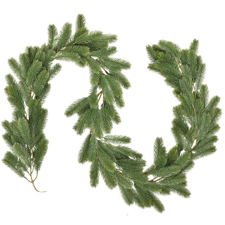 Artiflr 6Ft Christmas Garland, Artificial Pine Garland Holiday Decor for Outdoor or Indoor Home Garden Artificial Green Greenery, or Fireplaces Holiday Party Decorations (Green) Artiflr