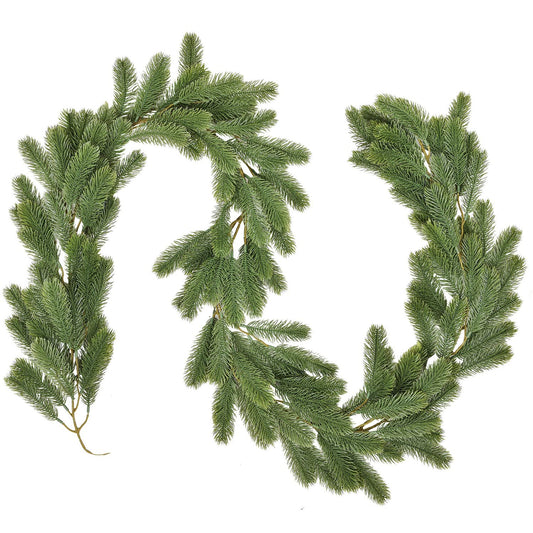 Artiflr 6Ft Christmas Garland, Artificial Pine Garland Holiday Decor for Outdoor or Indoor Home Garden Artificial Green Greenery, or Fireplaces Holiday Party Decorations (Green)