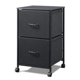 DEVAISE 2 Drawer Mobile File Cabinet, Rolling Printer Stand, Fabric Vertical Filing Cabinet fits A4 or Letter Size for Home Office, Black DEVAISE